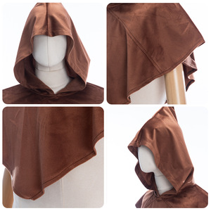 Cape à capuche médiévale en suède, taille unique, pour déguisement d'Halloween, costume de cosplay, cape de la mort - Product Image 1