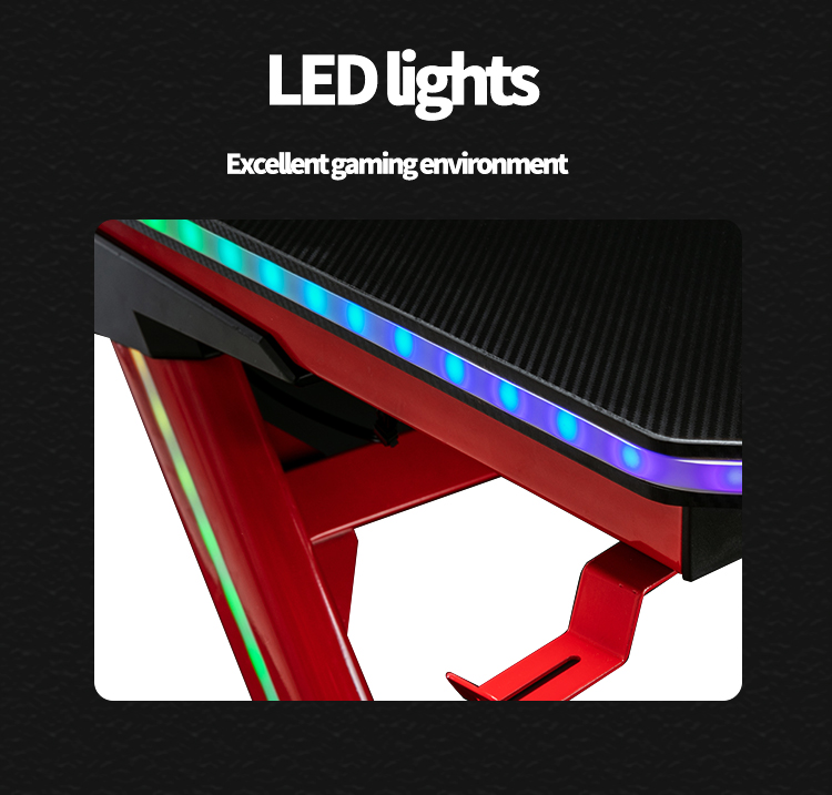 gaming computer table with led light gaming desk table for gaming pc