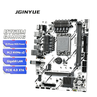 Carte mère JGINYUE B760M GAMING LGA1700 DDR4 4800MHz 10 Phases MOS Power 2x M.2 NVMe PCIe 4.0 Gigabit LAN M-ATX pour PC de bureau