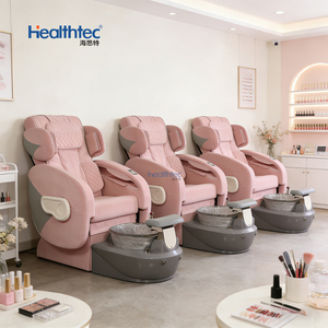 Sillón de Pedicura Eléctrico Moderno Healthtec de Lujo para Salón de Uñas Sin Tuberías con Tazón Color Marrón - Product Image 3