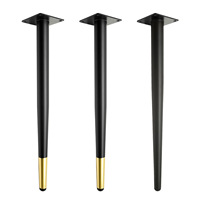 Pieds de Meuble Métalliques Largement Utilisés Or Noir, Pieds de Canapé en Métal pour Tables