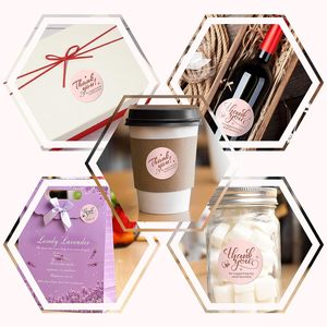 Set di Adesivi e Biglietti di Ringraziamento in Lamina Oro Rosa, Decorazione per Imballaggi E-Commerce - Product Image 5