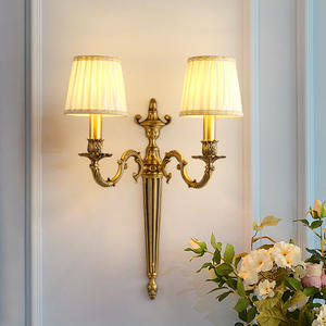 Rétro cuivre bougie applique décoration hôtel Club palais Villa chambre laiton éclairage mural <span class=keywords><strong>chevet</strong></span> fond lumière - Product Image 2
