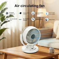 Ventilateur de table oscillant à affichage numérique LED de 10 pouces, ventilateur de table rechargeable, 9 vitesses, télécommande, ventilateur de circulation d'air