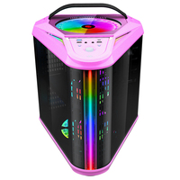 Boîtier d'ordinateur de bureau en plastique ATX entièrement transparent Internet Cafe E-Sports Gaming RGB Lighting Refroidissement par eau