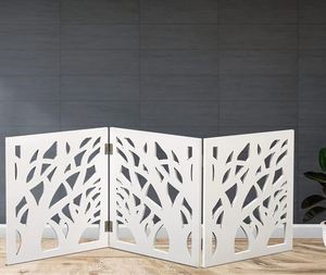 Clôture en bois décorative autoportante <span class=keywords><strong>pour</strong></span> chiens de petite à moyenne taille, <span class=keywords><strong>barrière</strong></span> <span class=keywords><strong>pour</strong></span> escaliers, portes et couloirs - Product Image 6