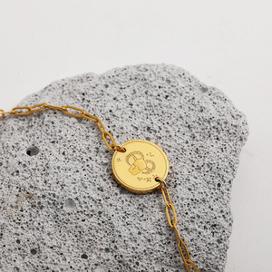 Pulseras y Brazaletes <span class=keywords><strong>de</strong></span> Moda al por Mayor <span class=keywords><strong>de</strong></span> Acero Inoxidable 316L con Baño <span class=keywords><strong>de</strong></span> Oro <span class=keywords><strong>de</strong></span> 14k y 18k, Pulsera <span class=keywords><strong>de</strong></span> Cadena con <span class=keywords><strong>Signo</strong></span> Zodiacal para Mujer - Product Image 3