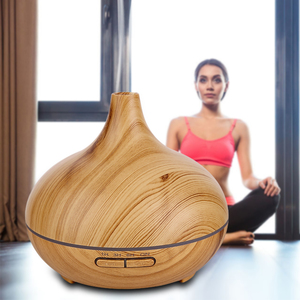 Nebulizador de escritorio con luz nocturna colorida LED de 400ml, Humidificador ultrasónico de aire frío, humidificador de agua de grano de madera para el hogar del Hotel - Product Image 2