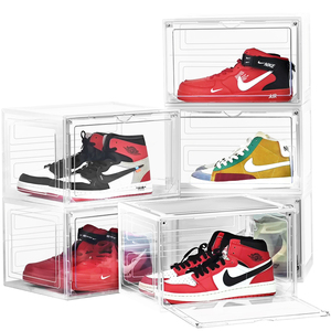 Boîte à chaussures en plastique transparente en <span class=keywords><strong>acrylique</strong></span>, empilable, avec porte magnétique, de haute qualité, pour baskets, boîte en plastique pliable - Product Image 2