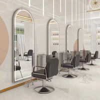 Miroir Doré LED Mural Moderne K Floor Style Européen Simple avec Lumière pour Hôtel, Salon de Coiffure et Barber Shop