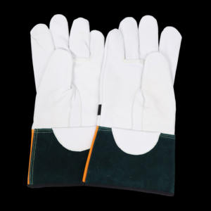 قفازات كهربائية من جلد الماعز الأبيض والقوس مقاس 14 بوصة ، قفازات عازلة من الجلد ، واقيات جلدية لأعمال الخطوط الحية الكهربائية - Product Image 3