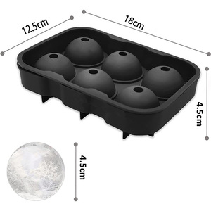 Molde de Silicona Ecológico para Hacer Bolas de Hielo de 6 Cavidades, Embudo de Grado Alimenticio, Fácil de Usar, Herramientas para Helados, Whisky, PERFOSO, Multicolor - Product Image 2