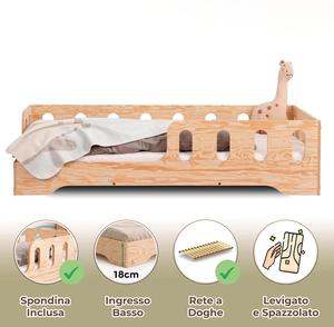 <span class=keywords><strong>Letto</strong></span> per Bambini Montessori 90 X <span class=keywords><strong>190</strong></span> cm in Compensato di Pino Design Moderno e Semplice Produzione Diretta dalla Fabbrica - Product Image 2