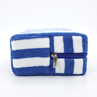 Pochette de voyage portable en tissu éponge doux avec fermeture éclair, personnalisable avec logo, pour bonbons, cosmétiques et maquillage, idéale pour le quotidien et les sacs.