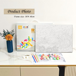 Peinture par numéros sur toile, Champ de tournesols, Moulin à vent, Scène pastorale, DIY, Fait main, Écologique, Décoration moderne pour la maison, Carré numérique - Product Image 2