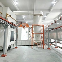Cabine de peinture électrostatique à poudre de grande taille avec système de récupération de poudre