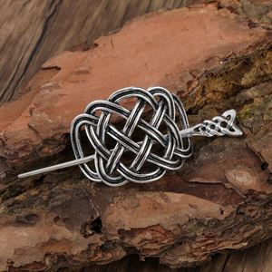 Barrettes à cheveux celtiques vikings, épingles à cheveux vintage à nœud celtique, bâtons à cheveux rétro en alliage d'argent, bijoux de barrette à cheveux en métal viking celtique - Product Image 5