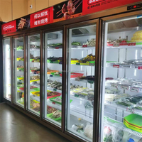 Réfrigérateur commercial pour boissons, sans givre, à refroidissement par air, double vitrage isolant, compresseur puissant pour supermarchés
