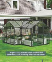 Grande serre de luxe moderne exquise résistante aux UV enduite de poudre pour un assemblage facile pour la plantation de jardin et le divertissement