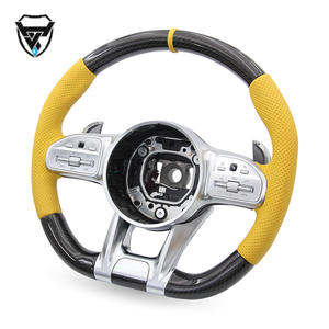 Volant modifié en fibre de carbone en cuir jaune personnalisé pour Mercedes Benz C GLC E S CLS <span class=keywords><strong>AMG</strong></span> zc-809-t28-y - Product Image 2