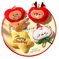 Décorations de Noël en peluche en gros : Adorables pendentifs de dessins animés (Père Noël, chat, bonhomme de neige, homme en pain d'épices) pour sapin de Noël, cadeau de fêtes