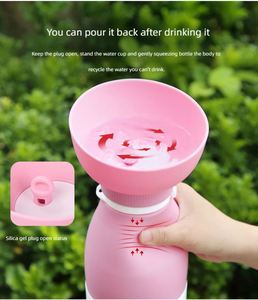 Bouteille d'eau portable 3-en-1 en silicone pour animaux de compagnie, grande capacité, pour promenade, alimentation et boisson, avec récipient alimentaire – Promotion Usine - Product Image 2