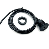 Enchufe hembra de panel de 30cm de longitud con instalación frontal Enchufe recto macho con conector circular USB3.0 de rosca