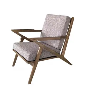 <span class=keywords><strong>Poltrona</strong></span> Chaise Longue Moderna Nordica per Soggiorno, <span class=keywords><strong>Sedia</strong></span> Singola in Tessuto con Schienale Rimovibile e Cuscino in Legno Massello - Product Image 1