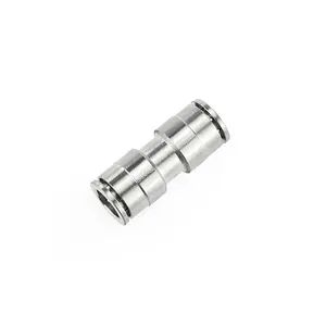 MPU series All Brass Nickel Plated Straight Through Pipe Quick Connection Fitting Pneumatic Air Tube Coupler