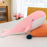 Bantal Boneka Hewan Laut Paus Lucu dari Kapas PP Berbagai Ukuran, Super Lembut dan Menenangkan, Hadiah Ulang Tahun dan Liburan