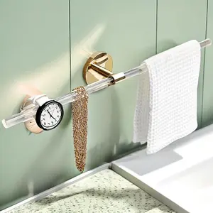 Toallero de mano acrílico para baño, barras individuales, toallero tradicional, colgador de reloj, toallero de cocina para baño montado en la pared