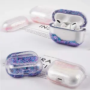 New Fashion Colorful Quicksand Earphone Accessories for Airpods Case Wireless Headset Cover Luxury Soft Shell Free Shipping