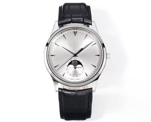 Men's Business Mechanical <b>Watch</b> Moon Phase Display Sapphire Crystal Dial Stainless Steel/Alloy <b>Case</b> Genuine Leather Band - Product Image 1