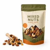 Sachet Doypack Personnalisé pour Emballage de Noix, en Plastique Alimentaire, Refermable avec Fermeture Ziplock, Emballage Souple pour Noix et Snacks