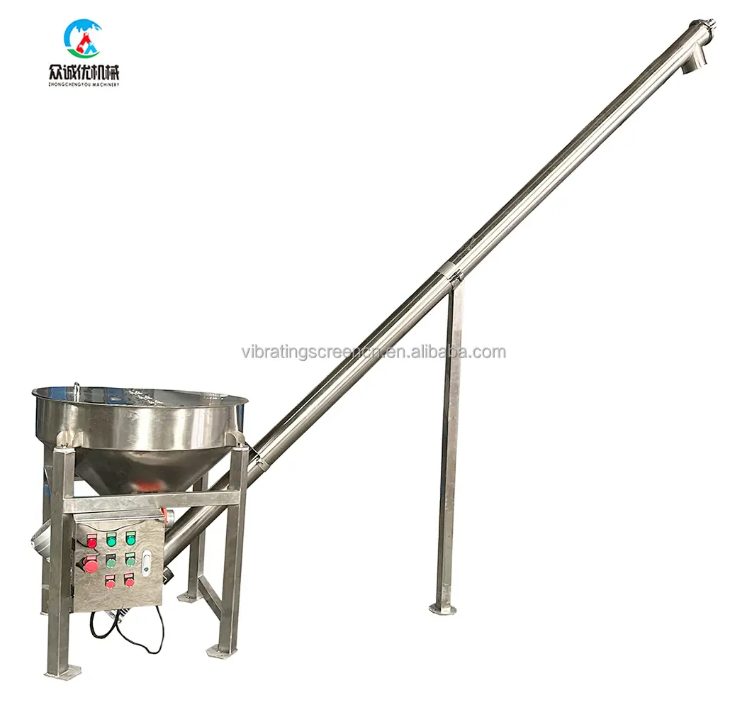 Transportador de parafuso alimentador transportador de parafuso Trado de grãos de aço inoxidável para pó e partículas