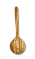 Louche à soupe artisanale en bois d'olivier naturel, manche long en bois, InterCraft FSL30, écologique, 37 cm, ustensile de cuisine durable