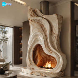 <span class=keywords><strong>Cheminée</strong></span> en <span class=keywords><strong>marbre</strong></span> baroque de luxe, entièrement sculptée à la main, avec un décor floral, en pierre naturelle, décoration intérieure <span class=keywords><strong>pour</strong></span> villa, hôtel, salon - Product Image 1
