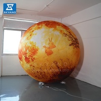 Grande planète gonflable dorée de haute qualité/ballon de lune gonflable/ballon de fête lumineux pour la décoration publicitaire