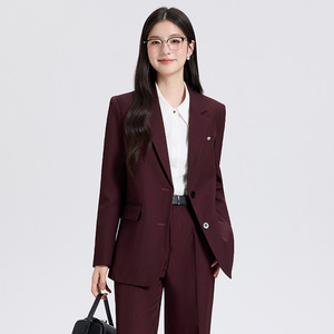 Women's Suit Set Solid Color Polyester Anti-Wrinkle Professional Two-Piece Casual Suit Jacket And Trousers - Product Image 1