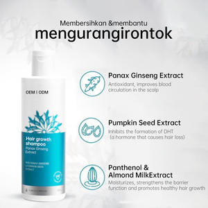 Shampooing 2-en-1 anti-chute, <span class=keywords><strong>solide</strong></span>, régulateur de sébum, volumisant, pour cheveux gras, avec ginseng et graines de citrouille, stimulant la pousse des cheveux, anti-alopécie, OEM - Product Image 2