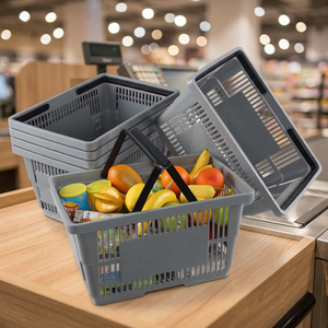 Cesta de Compras Apilable de Plástico con Soporte Resistente - Product Image 1