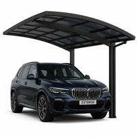 Abri de voiture en aluminium avec toit solide en polycarbonate, imperméable aux UV, auvent extérieur pour garage, protection solaire pour villa, jardin, cour, parking