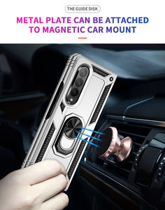 360แหวนโลหะขาตั้งแม่เหล็กโทรศัพท์มือถือปกหลัง2 In 1ไฮบริด Tpu พีซีกรณีโทรศัพท์สำหรับ <span class=keywords><strong>Samsung</strong></span> Galaxy Z พับ3กรณี - Product Image 6