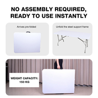 Table pliante portable d'extérieur blanche 2026 en plastique, réglable en hauteur, en vente