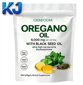 Gélules d'huile d'<span class=keywords><strong>origan</strong></span> OEM/ODM avec huile de graines noires |   6000 mg par portion |   300 unités |   Non-OGM, sans produits laitiers, sans gluten - Product Image 1