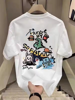 Lot de T-shirts pour hommes 100 % coton à col rond, 4 élasthanne, motif uni, tissu tricoté 230g, 250 g/m², T-shirts en gros