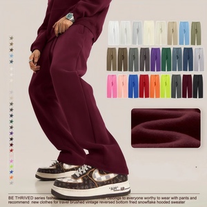 Pantalones de chándal personalizados para hombre, de alta calidad, de felpa francesa gruesa, holgados, tipo jogger, lisos, al por mayor - Product Image 1