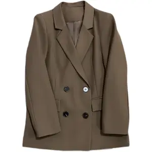 OEM Women fashion blazer custom high quality Coffee color women's Suits new style blazer Ladies