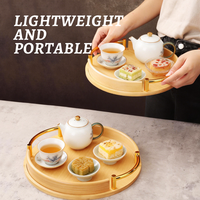 Plateau de service en bambou naturel personnalisé, directement de l'usine, pour la cuisine, le café, les aliments, ensemble de plateaux, cadeau d'affaires pour hôtel