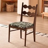 Elegante Silla de Comedor Moderna de Madera con Asiento Acolchado Estampado, Respaldo en Forma de Ola, Función Reclinable, Ecológica y Duradera para Dormitorio